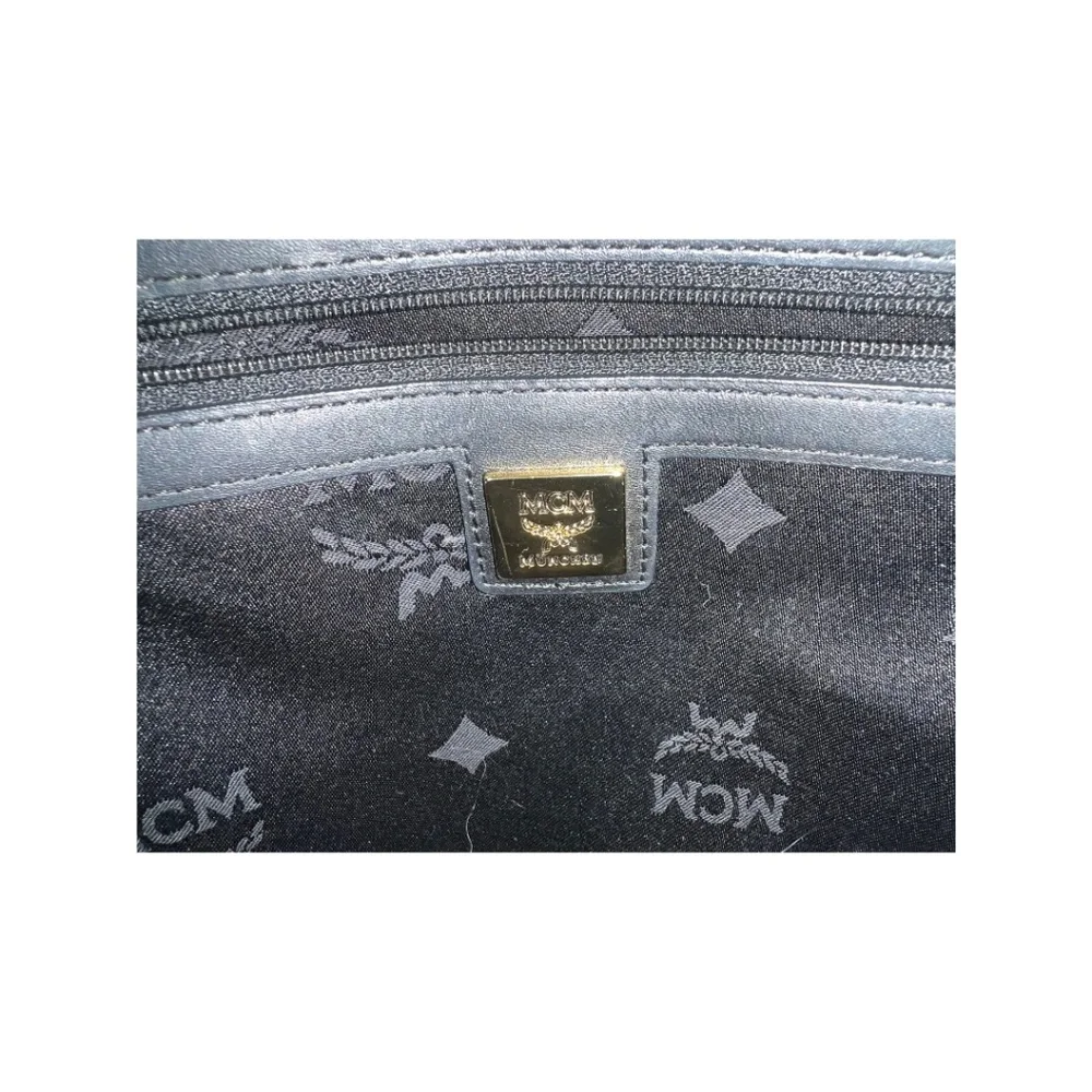 MCM Black Patent Leather Top Handle Bag - Picture 3 of 5